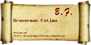 Braverman Fatima névjegykártya